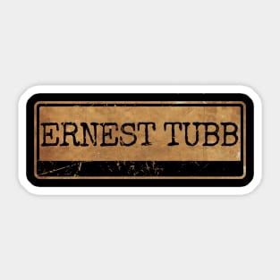 Aliska text black retro - Ernest Tubb Sticker